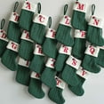 thumbnail image 1 of Xuniizn Personalized Christmas Stockings with Initials - Custom Embroidered Stocking Set, Luxury Velvet Xmas Stockings for Family, Holiday Christmas Decorations, Green, New Model M, 1 of 3