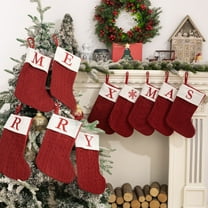 Xuniizn Personalized Christmas Stockings with Initials - Custom Embroidered Stocking Set, Luxury Velvet Xmas Stockings for Family, Holiday Christmas Decorations, Red, New Model K