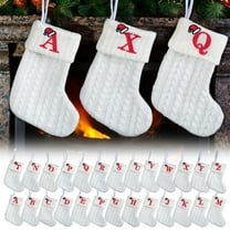 Xuniizn Personalized Christmas Stockings with Initials - Custom Embroidered Stocking Set, Luxury Velvet Xmas Stockings for Family, Holiday Christmas Decorations, White, New Model U