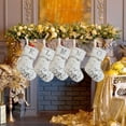 thumbnail image 1 of Xuniizn Personalized Christmas Stockings with Initials - Custom Embroidered Stocking Set, Luxury Velvet Xmas Stockings for Family, Holiday Christmas Decorations, White, New Model A, 1 of 7