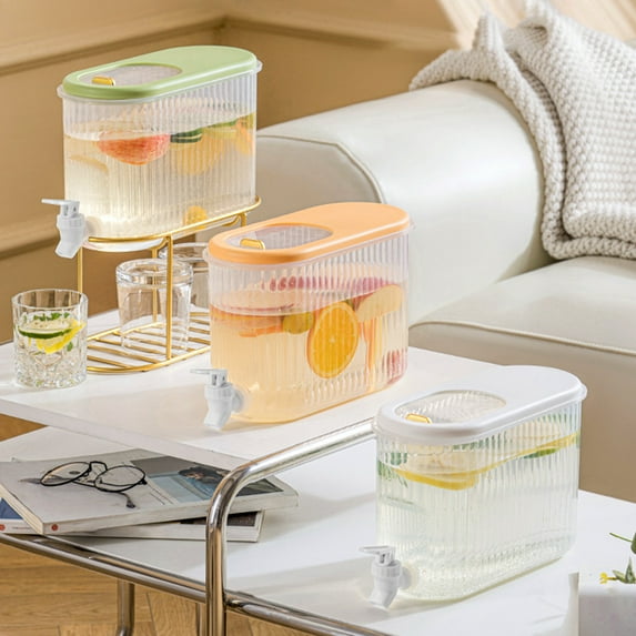 Xuniizn Pitcher - Plastic Pitcher with Lid 3.5L, Refrigerator Cold Kettle with Faucet - Large Capacity for Iced Lemonade, Water & Fruit Tea