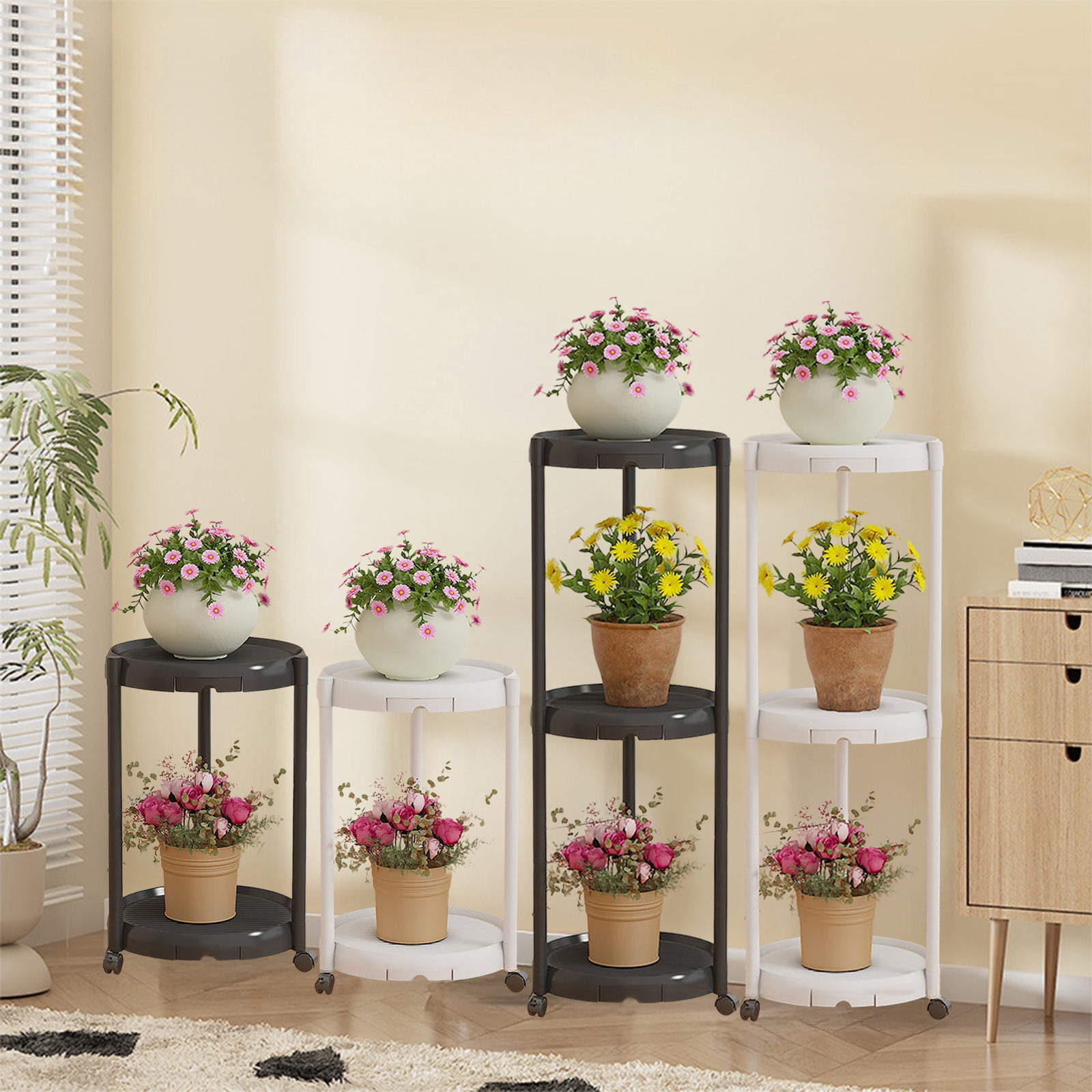 Xuniizn Plant Stand Indoor Outdoor, Black Metal Rustproof Stable