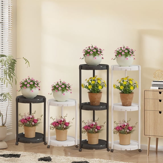 Xuniizn Plant Stand Indoor Outdoor, White Metal Rustproof Stable Plant Stands,2 Tier Multiple Plant Rack Holder Rack Flower Pot Stand Plant Shelf