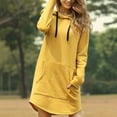 thumbnail image 1 of Xuniizn Plus Size Hoodie Dress for Women, Crew Neck Long Sleeve Knee Length Solid Color Casual Fall Dress, Soft Comfortable Warm Trendy Dress, 1 of 5