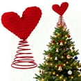 thumbnail image 1 of Xuniizn Pointed Tree Topper, Spiral Christmas Tree Top Decorations for Xmas Holiday Ornaments, Cloth, Red, 1 of 1