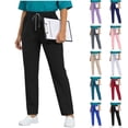 thumbnail image 1 of Xuniizn Scrub Pants for Women Drawstring Mid Rise Soft Stretchy Multi Pockets Medical Nursing Uniform Scrubs Bottoms, XS-2XL, 1 of 9