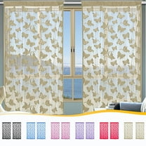 Xuniizn Sheer Curtains Lace Curtains for Living Room & Semi Sheer Curtains for Bedroom, Light Filtering Window Drapes, Elegant Voile Curtain Panels for Modern Home Decor
