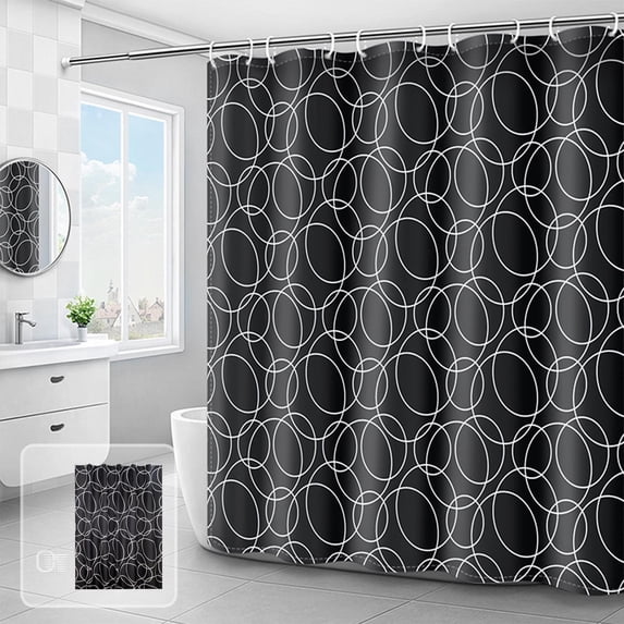 Xuniizn Shower Curtain Liner, Waterproof Shower Curtains for Bathroom & Mold Resistant Shower Liner Complete(with 12 Hook), Canvas, 70.87"x78.74" Black