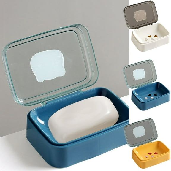 Xuniizn Soap Holder - Travel Soap Case with Lid, Cute Character Container for Clean Storage & Water Draining - Compact Soap Box for Home, Travel & Bathroom Needs