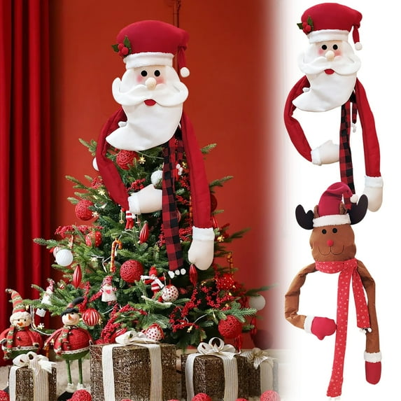 Xuniizn Star Tree Topper, Glitter 3D Shatterproof Star, Christmas Tree Top Decor for Indoor Outdoor Holiday Home Party, Cloth