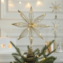 Xuniizn Star Tree Topper, Glitter 3D Shatterproof Star, Christmas Tree Top Decor for Indoor Outdoor Holiday Home Party, Metal, Silver