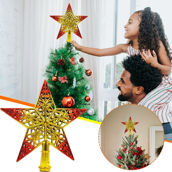 Xuniizn Star Tree Topper, Glitter 3D Shatterproof Star, Christmas Tree Top Decor for Indoor Outdoor Holiday Home Party, Plastic, Silver