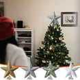 thumbnail image 1 of Xuniizn Star Tree Topper, Glitter 3D Shatterproof Star, Christmas Tree Top Decor for Indoor Outdoor Holiday Home Party, Plastic, Silver, 1 of 1