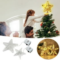 Xuniizn Star Tree Topper, Shatterproof LED Star with Remote Control, 8 Lighting Modes for Indoor Outdoor Christmas Holiday Party Decor, Plastic, Clear