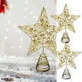 thumbnail image 1 of Xuniizn Star Tree Topper, Shatterproof LED Star with Remote Control, 8 Lighting Modes for Indoor Outdoor Christmas Holiday Party Decor, Iron, Gold, 1 of 7