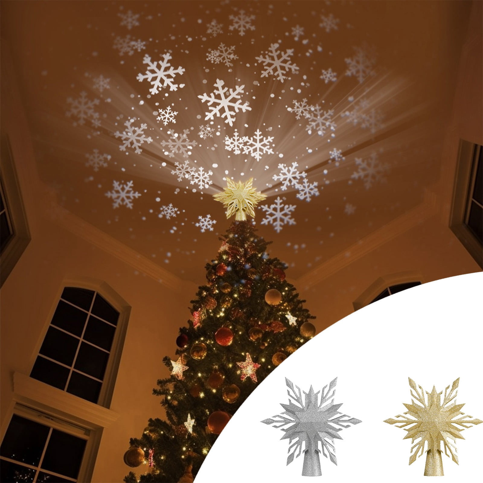 Topper Lighting Xuniizn Star Tree Topper, Shatterproof LED Star with Remote Control, 8 ...