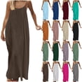 thumbnail image 1 of Xuniizn Summer Dresses for Women Maxi Casual Crewneck Sleeveless Backless Beach Vacation Flowy Spaghetti Strap Sundresses Stylish Loose Long Tank Dress L, 1 of 8