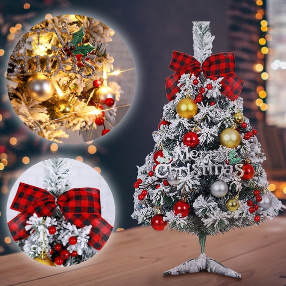 Xuniizn Table Top Christmas Tree, Plastic Small Christmas Tree for Desk Decor, Mini Christmas Tree Ornaments for Office Decor, Christmas Decorations for Home