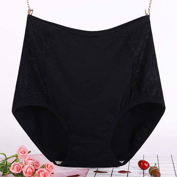 Xuniizn Underwear for Women Plus Size Physiological Pants Menstruation Leakproof Lace Solid Color High Waist Briefs XL-6XL