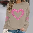 thumbnail image 1 of Xuniizn Women Sweatshirt, Valentine's Day Heart Print Long Sleeve Crewneck Casual Loose Shirts, Plus Size Soft Comfortable Tops, Gifts for Her, 1 of 5