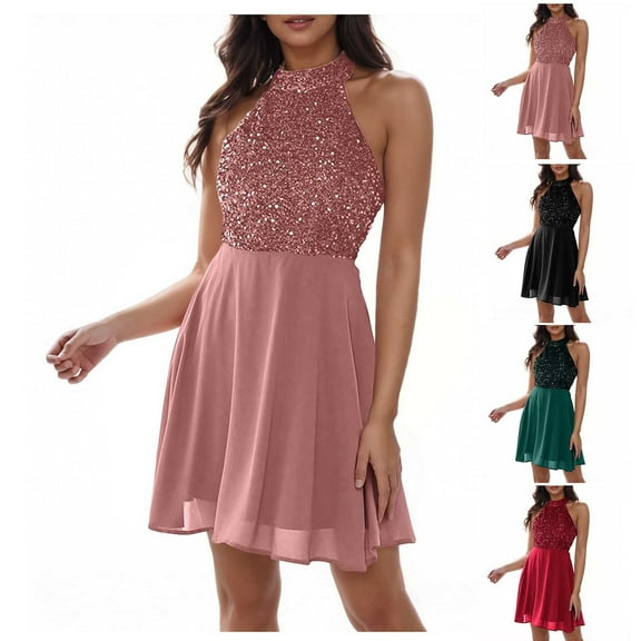 Xuniizn Women's Summer Dresses for Women 2025, Summer Casual Beach Dress Sleeveless Ruched Tie Mini Dresses