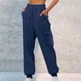 thumbnail image 1 of Xuniizn Womens Joggers, Multi Pockets Elastic Waist Drawstring Solid Color Casual Cargo Pants, Soft Comfortable Running Travel Pants, S-3XL, 1 of 5