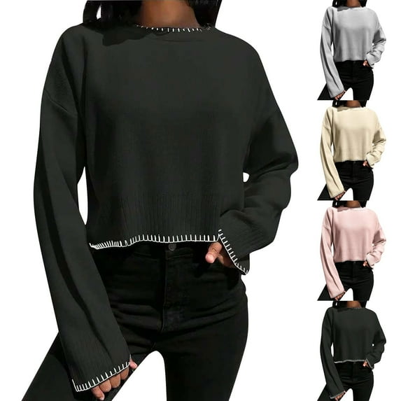 Xuniizn Womens Long Sleeve Shirts Dressy Casual Formal Tops Knit Lightweight Sweaters Early Fall Outfits Winter Clothing