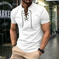 thumbnail image 1 of Xunlbb 2025 Clearance! Men Casual Solid Sports Short-sleeved V-neck Lacing Fitness Training Clothes T-shirt Top Gift for Mmen, White S, 1 of 7