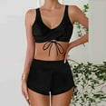 thumbnail image 1 of Xunlbb Bathing Suits for Women Women Plus Size Solid Color Swimsuit Bikini Split Swimsuit Suit Racerback Tops with Bikinis Bottom, Size S-3XL, 1 of 6