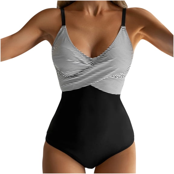 Xunlbb Bikini Sets for Women With Chest Pad Without Underwire Print V Swimming Trunks Swimsuit Beach Outfits for Women Size S-XL