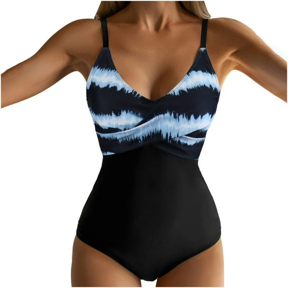 Xunlbb Bikini Sets for Women With Chest Pad Without Underwire Print V Swimming Trunks Swimsuit Beach Outfits for Women Size S-XL