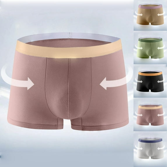 Xunlbb Boxer Briefs for Men Summer Fashion Solid Underpants Lightweight Quick Dry Comfortable Briefs Breathable Close Fitting Plus Size 4-Way-Stretch Mens Underwear Summer