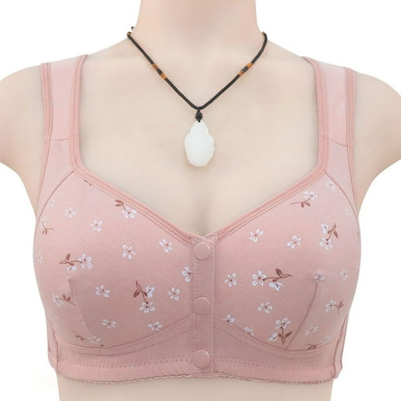 Xunlbb Clearance & More Savings! Woman's Embroidered Glossy Comfortable Breathable Bra Underwear No Rims,Pink,36