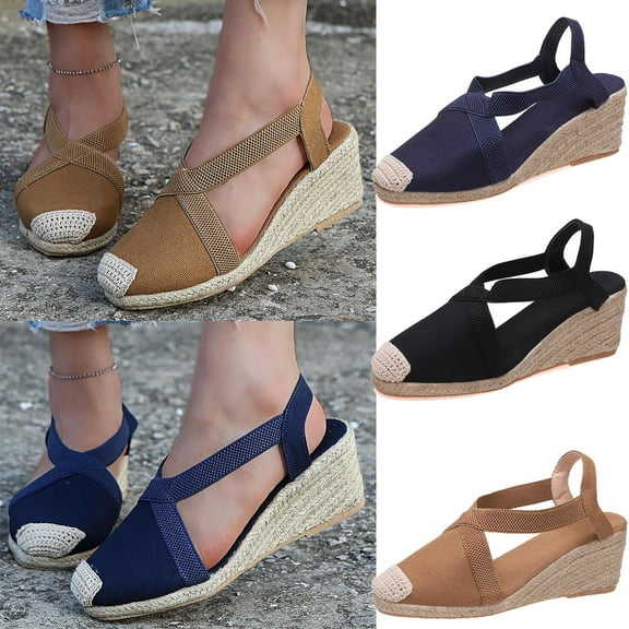 Xunlbb Clearance Sale Sandals! Fashion Ladies Large Size Wedges Wrapped Shoes Casual Shoes High Heel Sandals