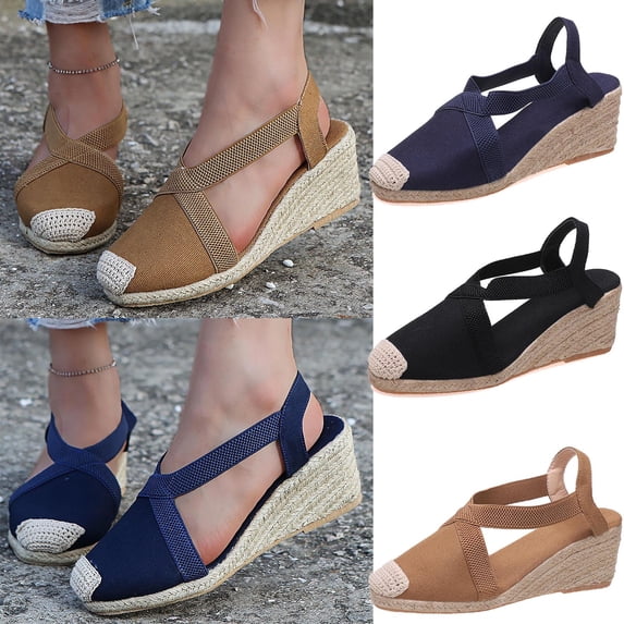 Xunlbb Clearance Sale Sandals! Fashion Ladies Large Size Wedges Wrapped Shoes Casual Shoes High Heel Sandals