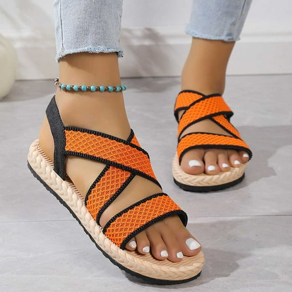 Xunlbb Clearance Sale Sandals! Spring New Student Flat Soft Soled Soled Roman Sandals Beach Sandals