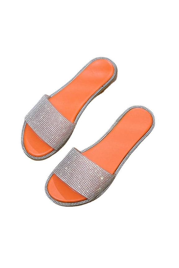 Clearance Sale Sandals! Women Bright Diamond Casual Outdoor Travel Flip Flop Beach Shoes