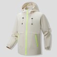 thumbnail image 1 of Xunlbb Coat Rain Jacket Men's Fashion Casual Outdoor Work Bag Long Sleeve Hooded Casual Coat/jacket Jacket on Clearance,M-3XL, 1 of 4