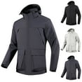 thumbnail image 1 of Xunlbb Coat Rain Jacket Men's Fashion Solid Color Windproof Warm Jacket Long Sleeve Hooded Casual Outwear Coat Great Gifts for Less,M-4XL, 1 of 6