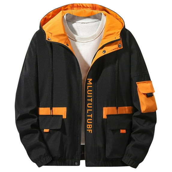 Xunlbb Coat Rain Jacket Men's Spring And Charge Coat Thin Outdoor Mountaineering And Riding Windproof Work Coat Great Gifts for Less,M-5XL