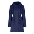 thumbnail image 1 of Xunlbb Coat Rain Jacket Women's Long-sleeved Hooded Zipper Tie Solid Color Coat Jacket,S-2XL, 1 of 4