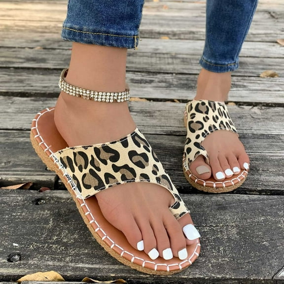 Xunlbb Comfort Sandals, Ladies Foreign Trade Large Size Flat Toe Set New Leisure Beach Slippers