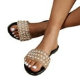 thumbnail image 1 of Xunlbb Comfort Sandals, Pearl Flip Flops New Summer Oversized Flat Bottomed Round Toe Sandals, 1 of 5
