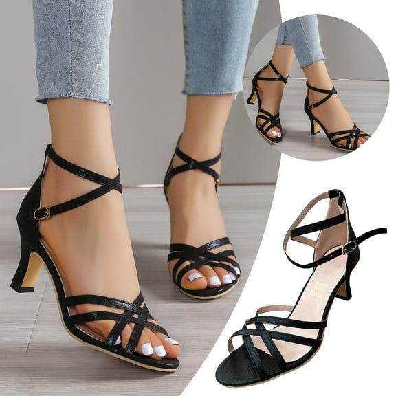 Xunlbb Comfort Sandals, Roman Sandals Slim High Heels Sexy Toed Fish Billed Shoes