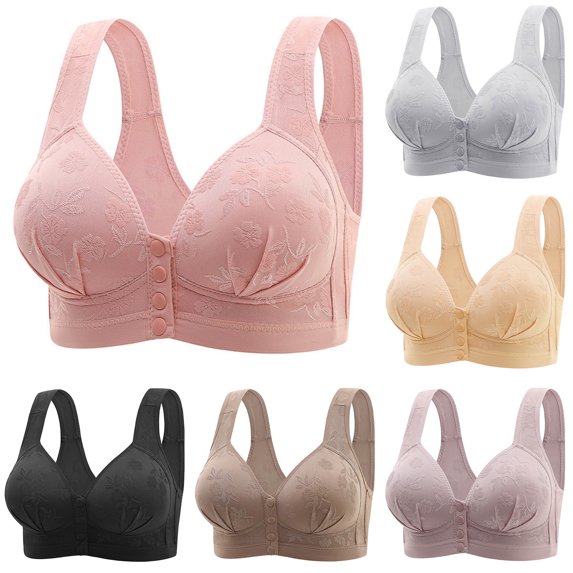 Xunlbb Comfortable Bras for Women, Plus Size Women Seamless Front Buckle Bra Without Steel Rim Thin Style Sports Bra Wirefree Yoga Bra on Clearance