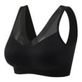 thumbnail image 1 of No Wire Bras for Women Xunlbb Plus Size Women Lady Lace Gathered Bra Plus Size Sports Bra Underwear Yoga Hollow Out Bra Cup(Black,XXL) Up to 50% off, 1 of 4
