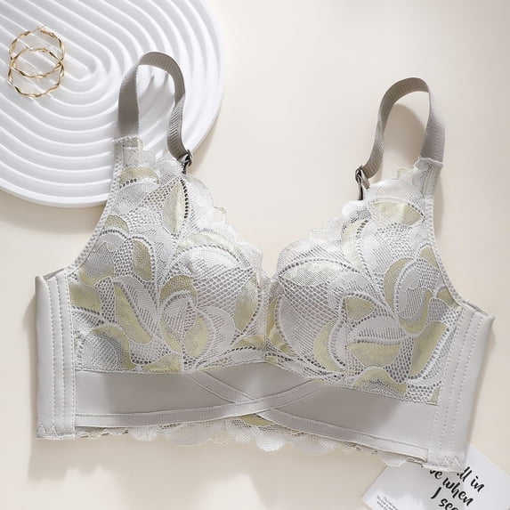 Xunlbb Comfortable Bras for Women, Womens Solid Lace Lingerie Bras Plus Size Underwear Bralette Bras Comfortable Bra