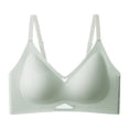 thumbnail image 1 of Under $5 Women Bra Plus Size Women's Jelly Soft Support Bra With Double Breasts Ultra Thin Underwear No Bra No Steel Rim Thin Shoulder Straps(Green,XXL), 1 of 5