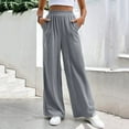 thumbnail image 1 of Xunlbb Dress Pants Women Womens Summer Fashion Solid Casual Elastic Waist Long Wide Leg Pants Gift for Her, S-2XL, 1 of 8