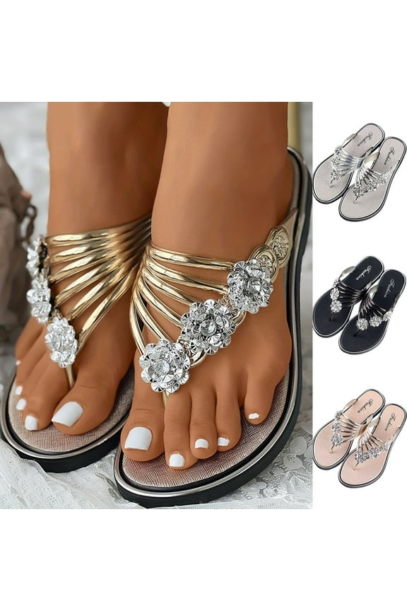 Flip-flops for Womens Non Slip Lightweight Thong Sandals Waterproof Shower Shoes Indoor Outdoor Womens Sandals Slip-on Summer Beach Vacation Holidays Free Size